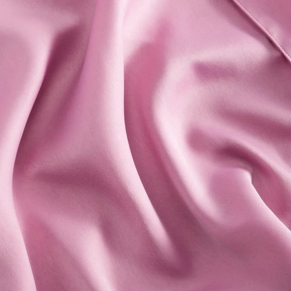 State of Day Notched Collar Crepe de Chine Self-Tie Robe Mauve Orchid NWT - Picture 5 of 7